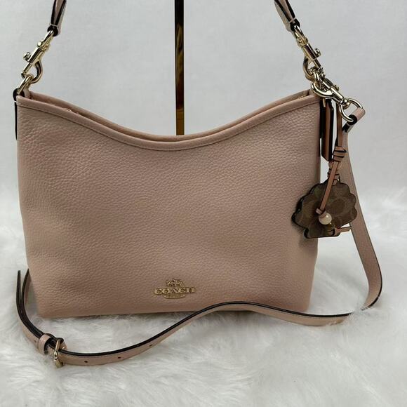 Coach Laurel Shoulder Bag Crossbody With Shell Charm In Gold/Cream/Tan CBH81 NWT - Picture 2 of 9